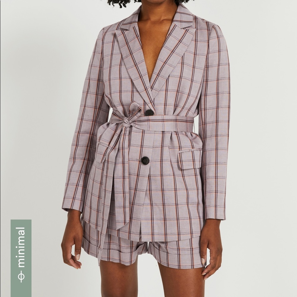 Frank & Oak linen-Tencel plaid blazer